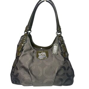Coach Gray/Olive Green Signature Shoulder Bag !Replacement Hang Tag